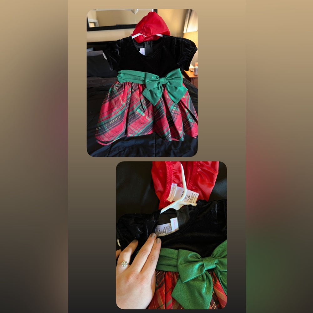 Black red and green dress